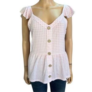 Belle by Belldini Pink/White Check Tank Top